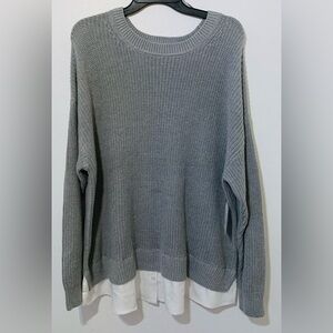 Women's XXXL Shaker Sweater Long Sleeves Time and Tru Grey